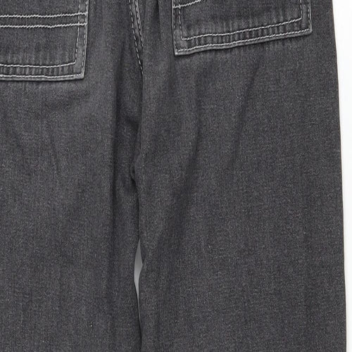 Preworn Womens Grey Polyester Straight Jeans Size L L26 in Regular Zip