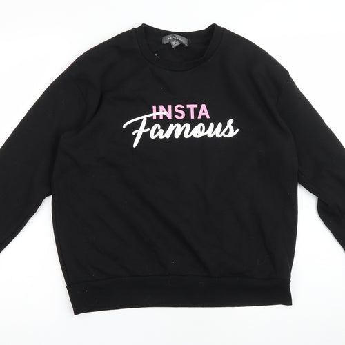 Primark Womens Black Polyester Pullover Sweatshirt Size XS - Insta Famous