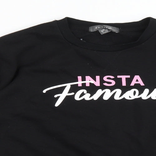 Primark Womens Black Polyester Pullover Sweatshirt Size XS - Insta Famous