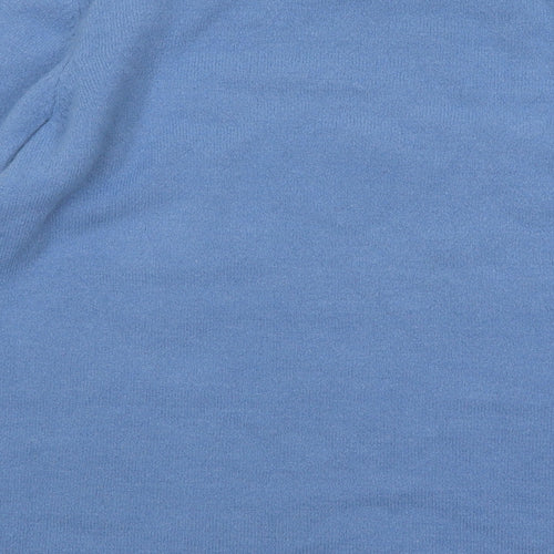Sugarhill Womens Blue Round Neck Geometric Acrylic Pullover Jumper Size 8 - Clouds