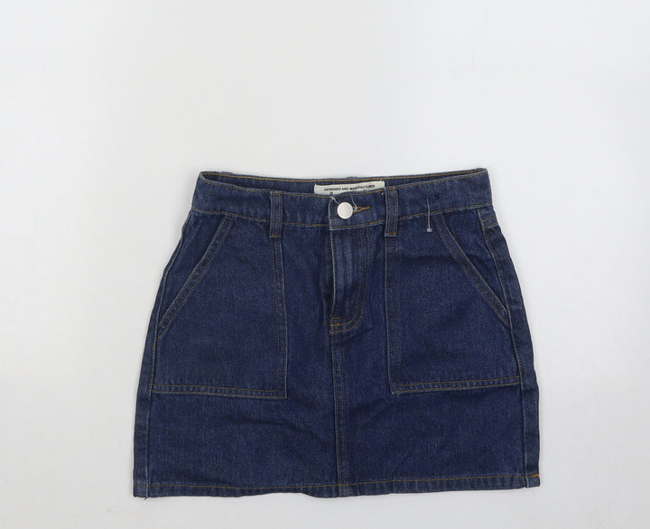 Diamonds Girls Blue Cotton A-Line Skirt Size 8 Years Regular Button