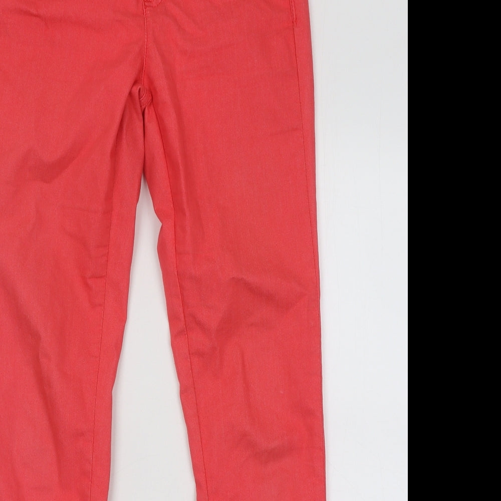 Beneton Womens Red Cotton Skinny Jeans Size 29 in L29 in Regular Button