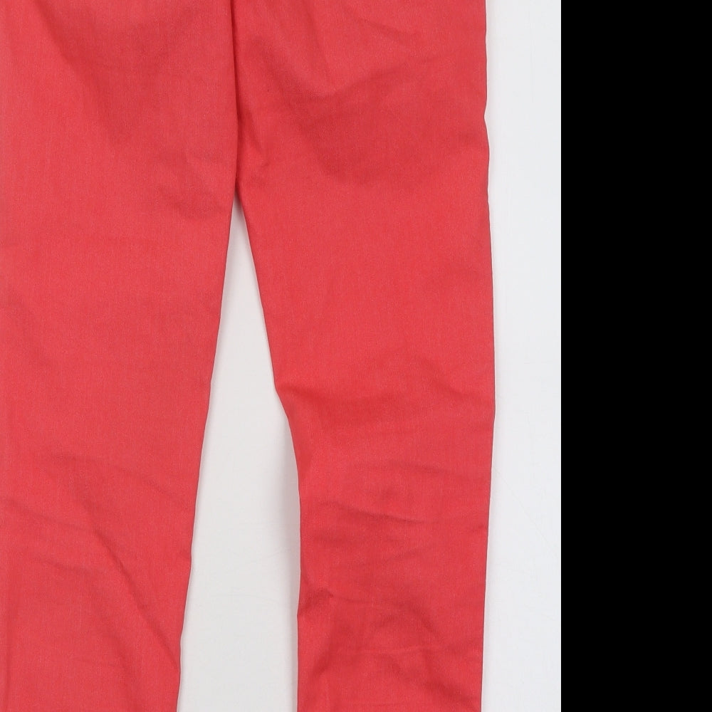 Beneton Womens Red Cotton Skinny Jeans Size 29 in L29 in Regular Button