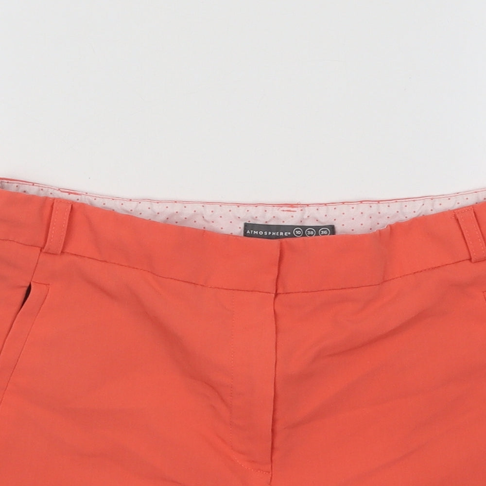 Atmosphere Womens Orange Polyester Hot Pants Shorts Size 10 Regular Zip