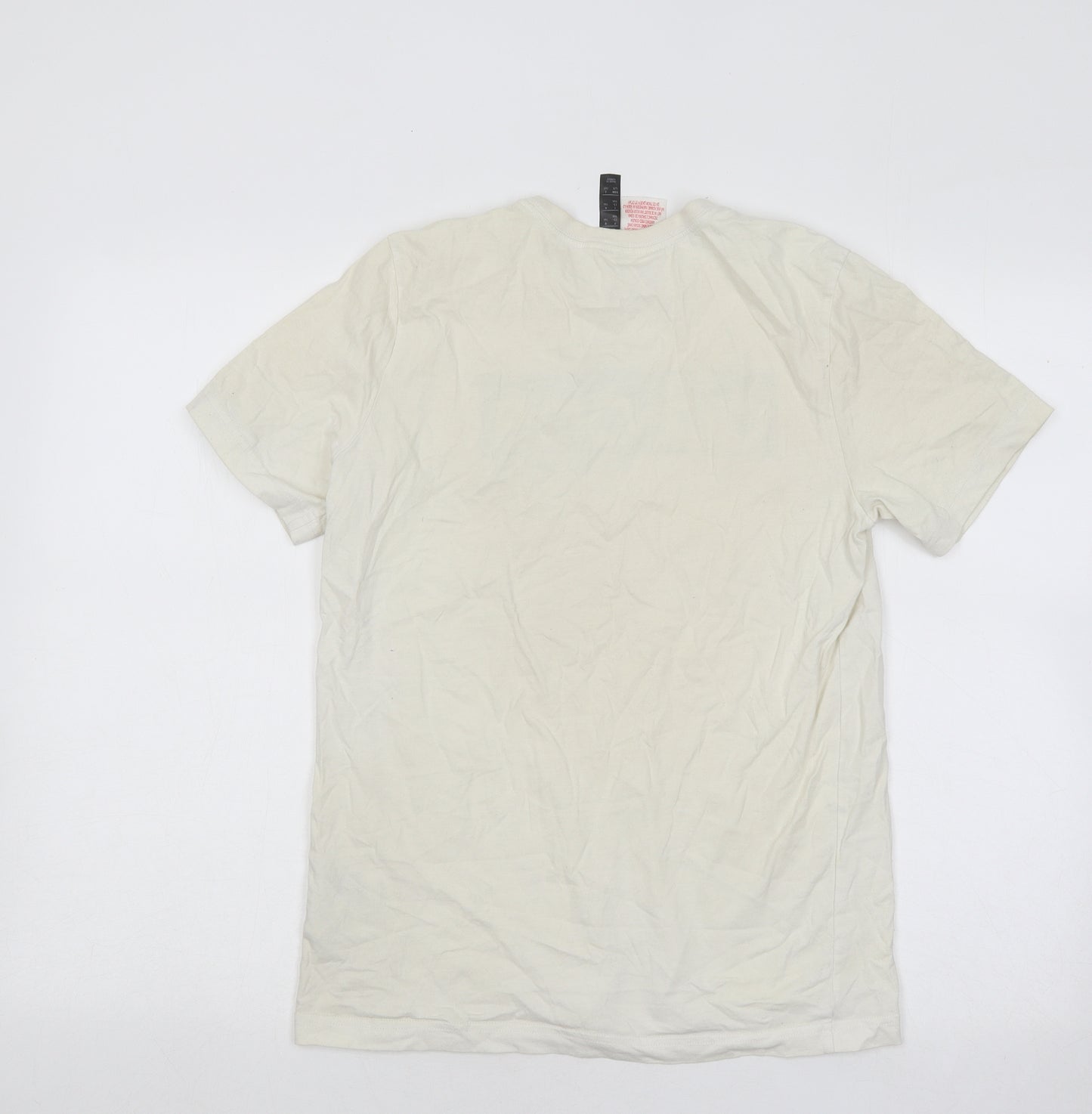 adidas Boys Ivory Cotton Basic T-Shirt Size 13-14 Years Round Neck Pullover