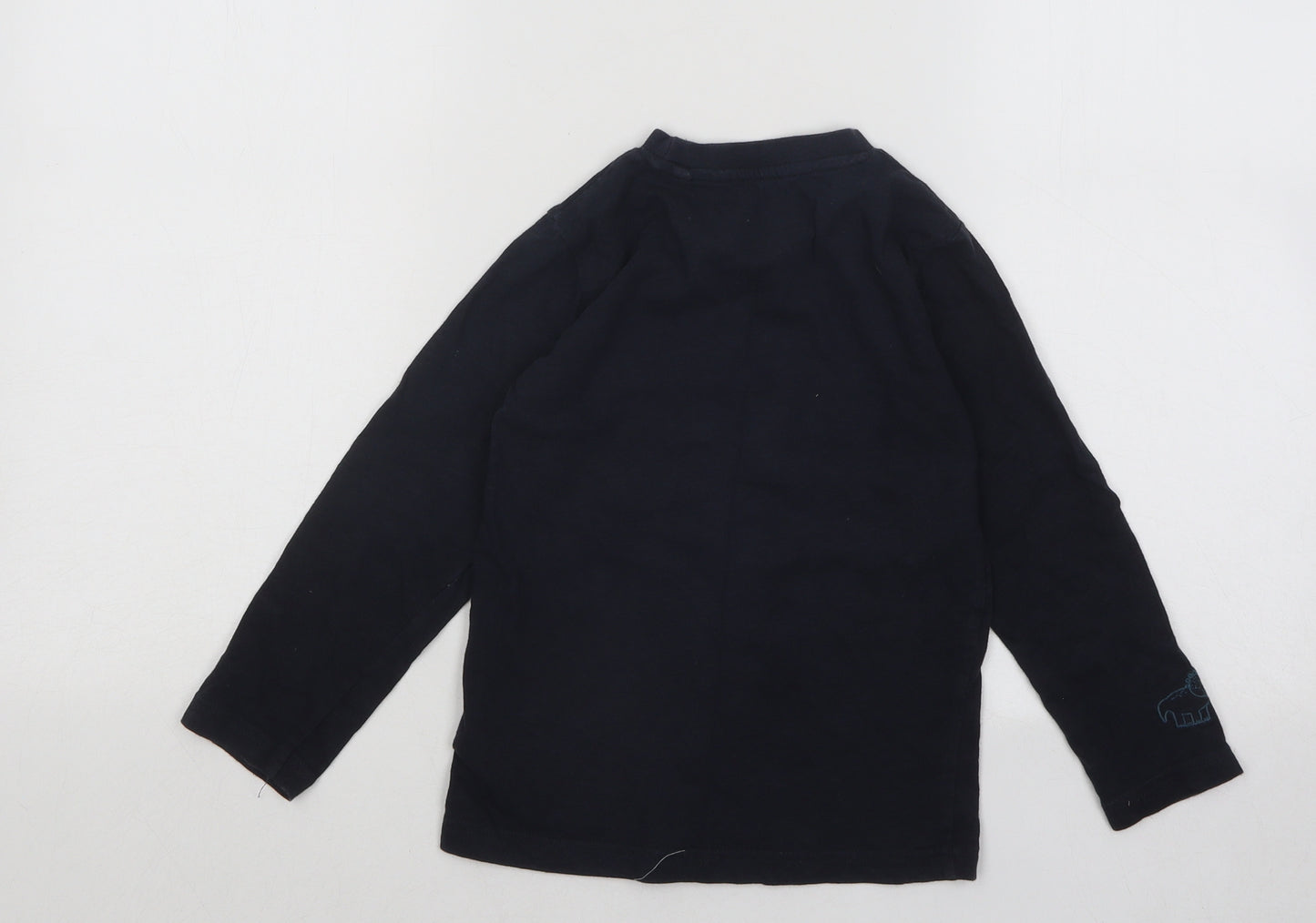 NEXT Boys Black Cotton Basic T-Shirt Size 4-5 Years Round Neck Pullover - Roar Like A Dinosaur