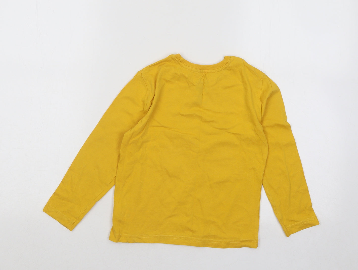 Primark Boys Yellow Cotton Basic T-Shirt Size 4-5 Years Round Neck Pullover - TOY STORY