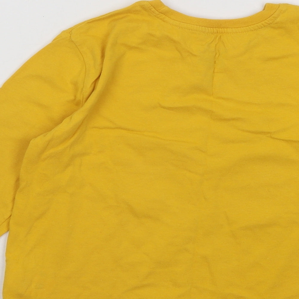 Primark Boys Yellow Cotton Basic T-Shirt Size 4-5 Years Round Neck Pullover - TOY STORY