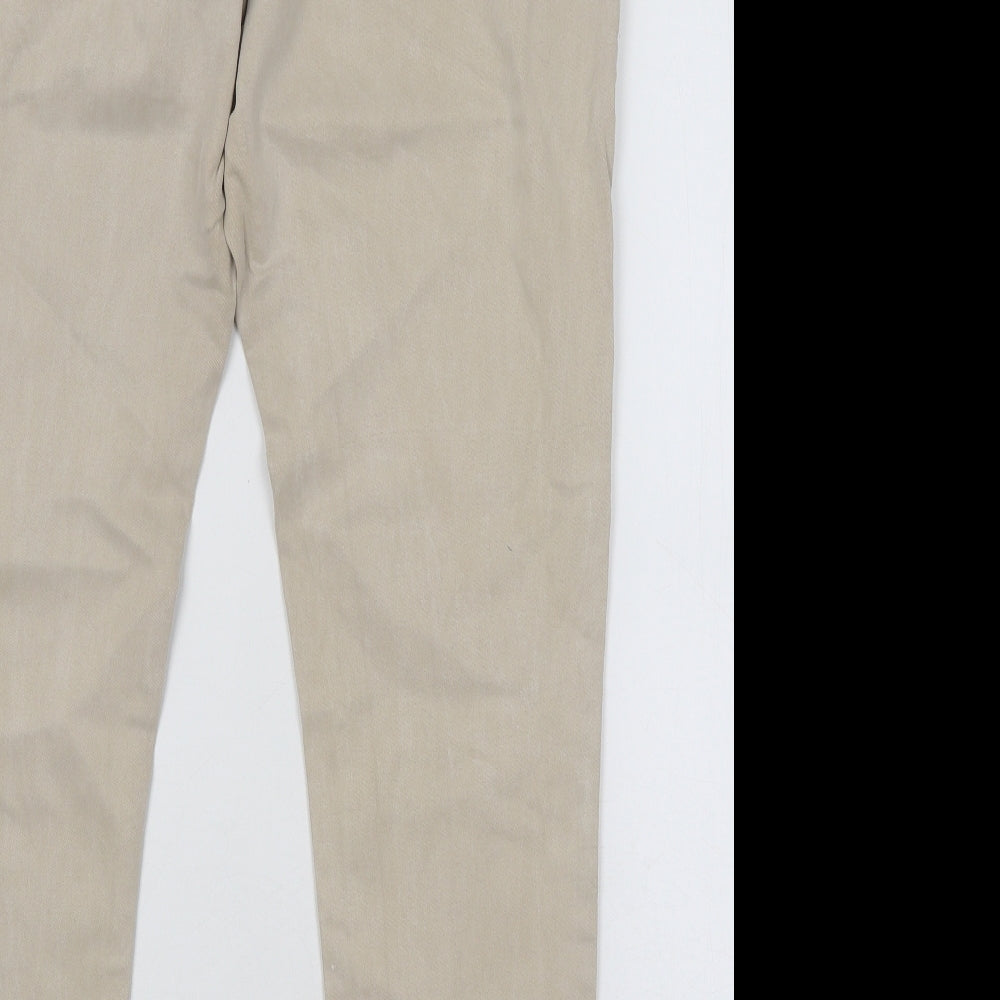 NEXT Womens Beige Cotton Skinny Jeans Size 16 L26 in Regular Button