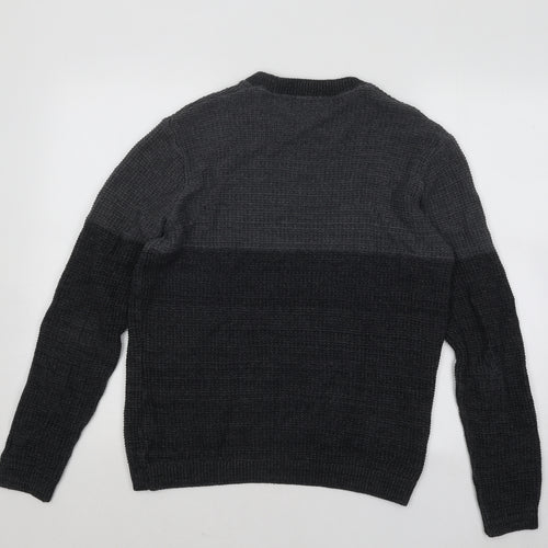 Topman Mens Grey Round Neck Cotton Pullover Jumper Size S