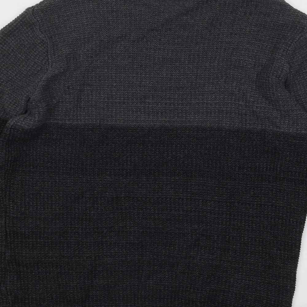 Topman Mens Grey Round Neck Cotton Pullover Jumper Size S
