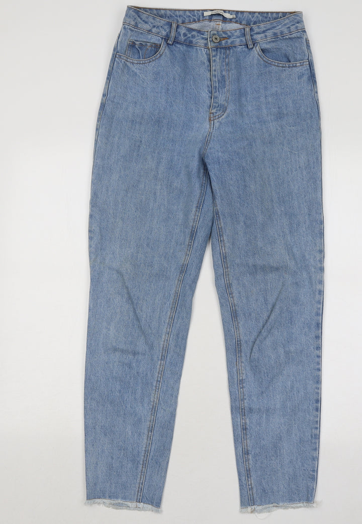 Daphnea Womens Blue Cotton Straight Jeans Size S L28 in Regular Zip