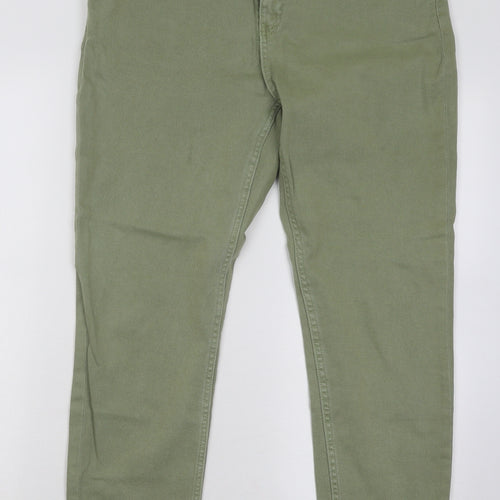 Espirit Womens Green Cotton Straight Jeans Size 34 in L30 in Regular Button