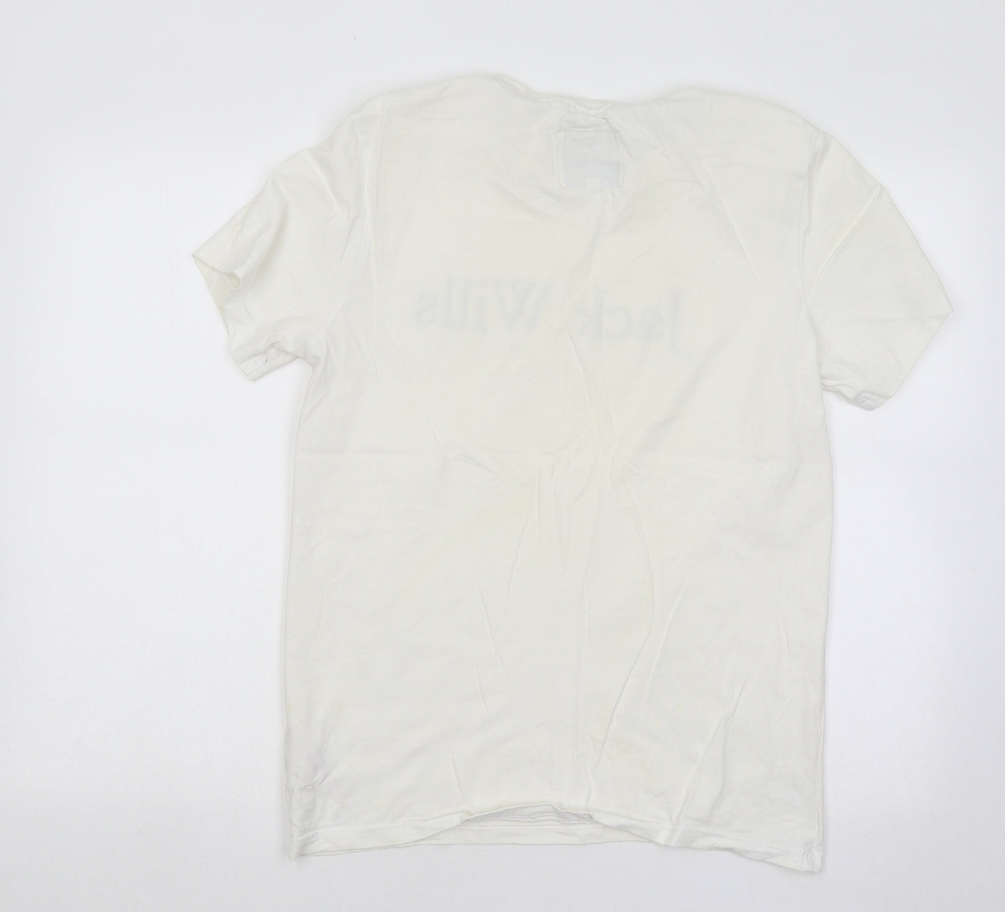 Jack Wills Mens Ivory Cotton T-Shirt Size S Round Neck