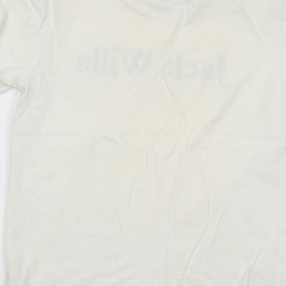 Jack Wills Mens Ivory Cotton T-Shirt Size S Round Neck