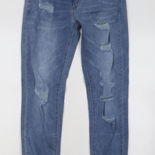 Sheilay Womens Blue Cotton Skinny Jeans Size M L28 in Regular Button