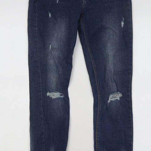 Denim & Co. Womens Blue Cotton Skinny Jeans Size 10 L28 in Regular Button