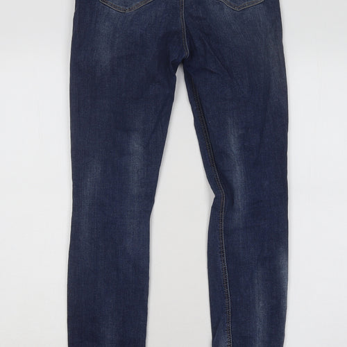 Denim & Co. Womens Blue Cotton Skinny Jeans Size 10 L28 in Regular Button