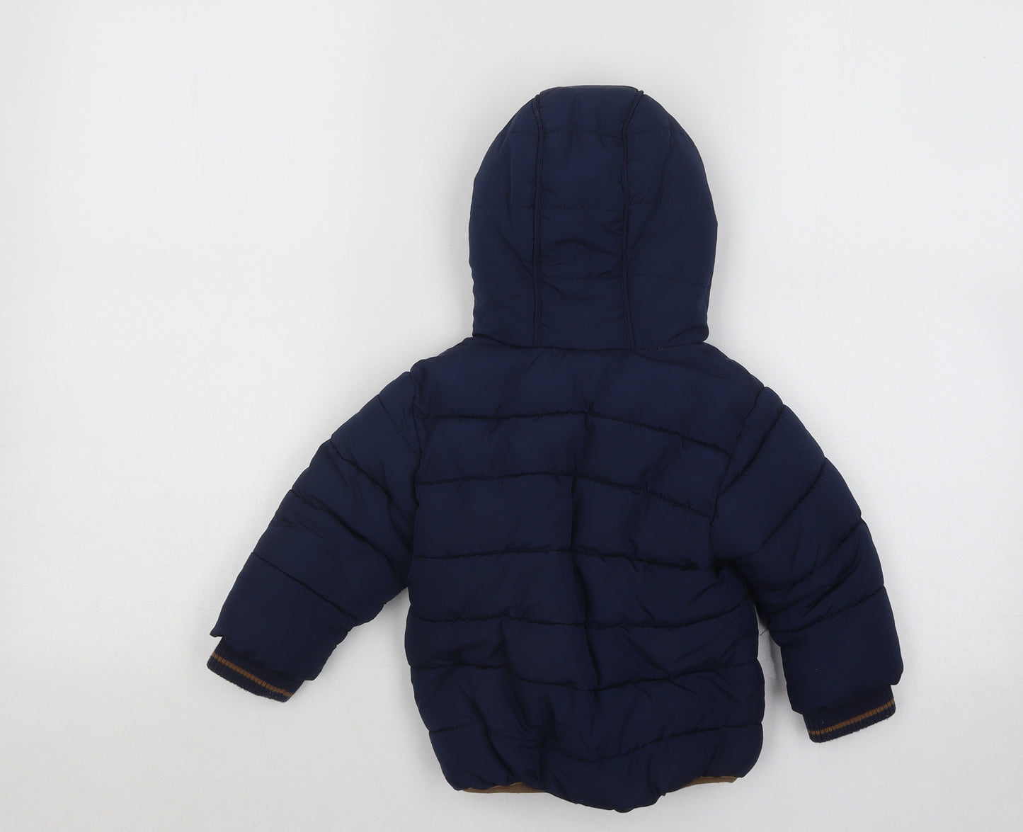NEXT Boys Blue Puffer Jacket Coat Size 9-12 Months Zip