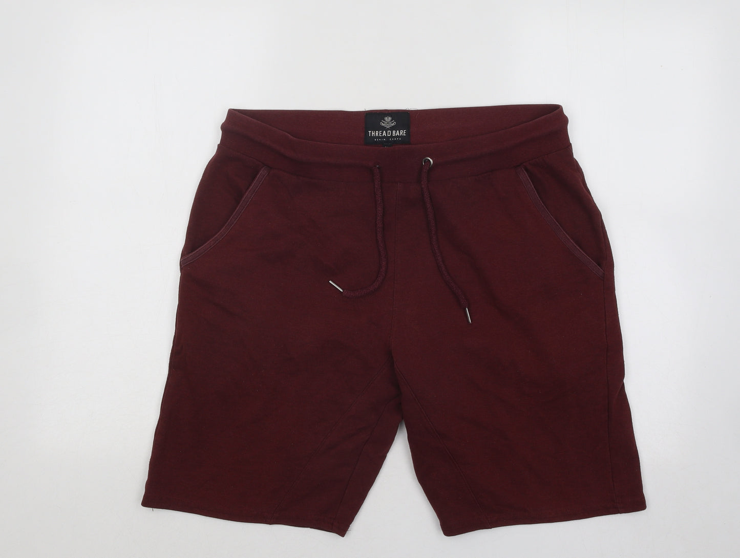 Threadbare Womens Red Cotton Sweat Shorts Size L Regular Drawstring