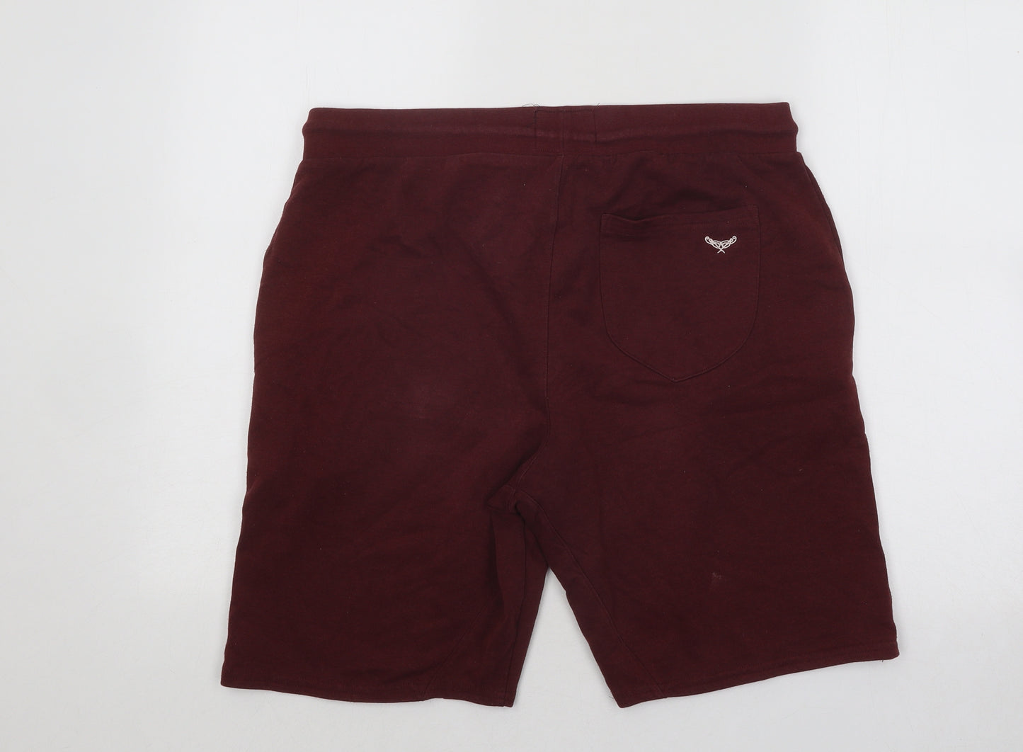 Threadbare Womens Red Cotton Sweat Shorts Size L Regular Drawstring