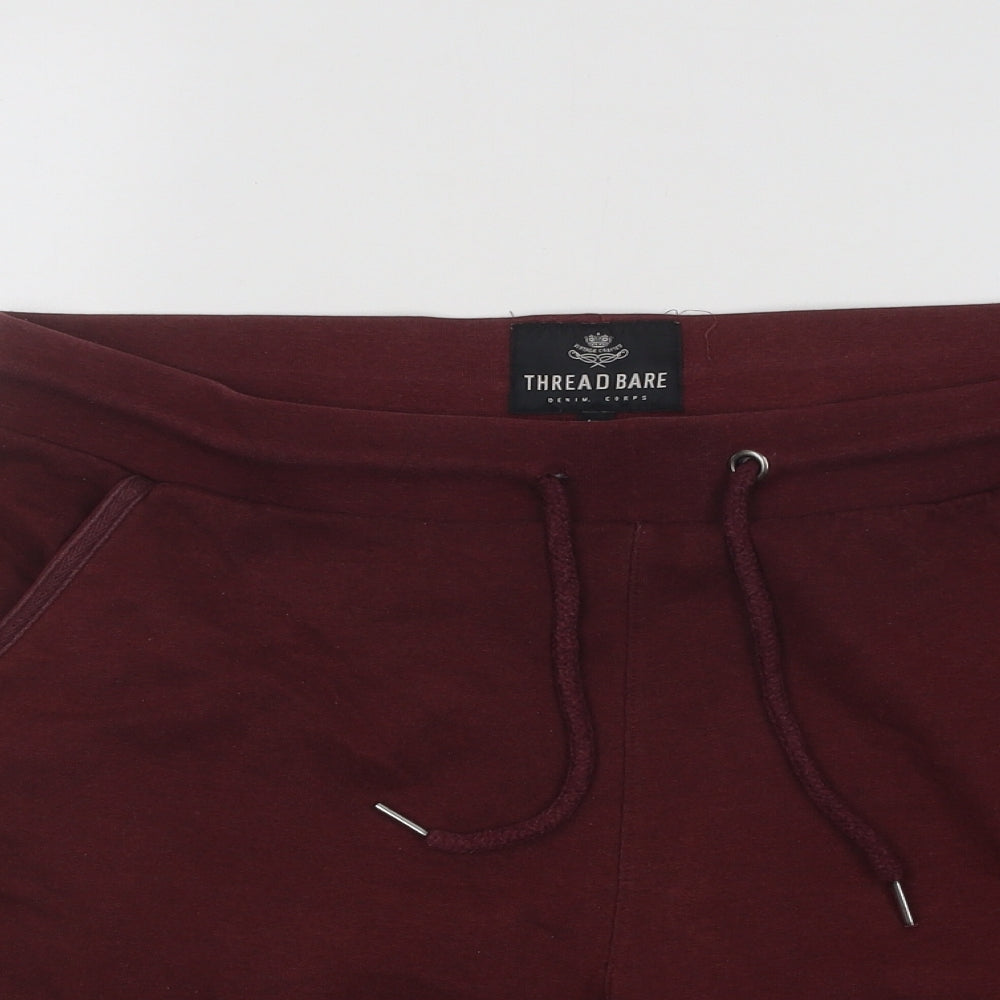 Threadbare Womens Red Cotton Sweat Shorts Size L Regular Drawstring
