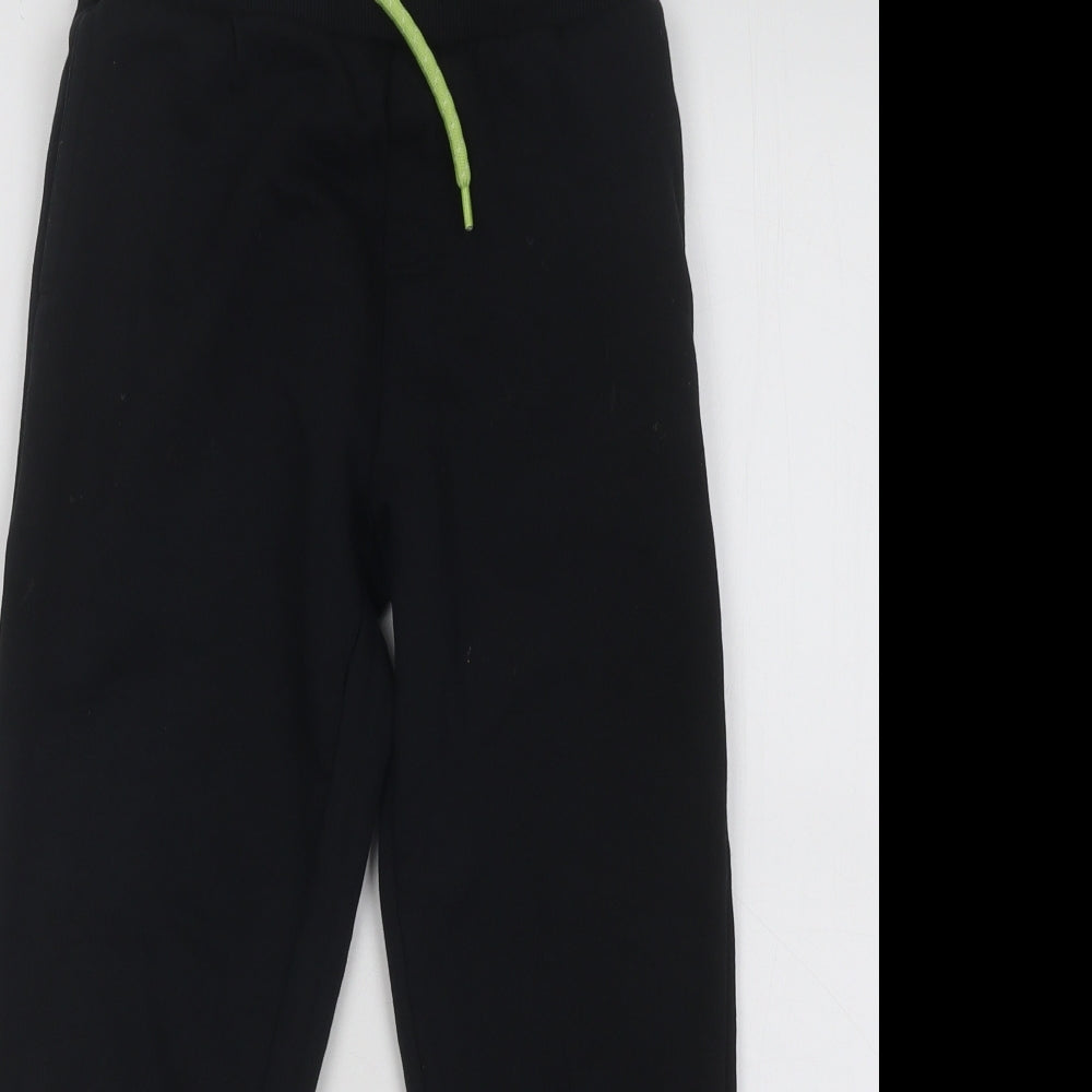 Pep&Co Boys Black Cotton Jogger Trousers Size 8-9 Years Regular Drawstring - Sonic The Hedgehog