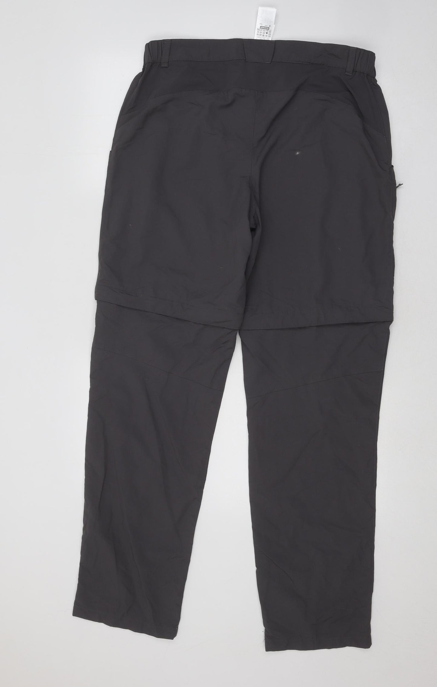 DECATHLON Mens Grey Cotton Cargo Trousers Size XL L31 in Regular Zip