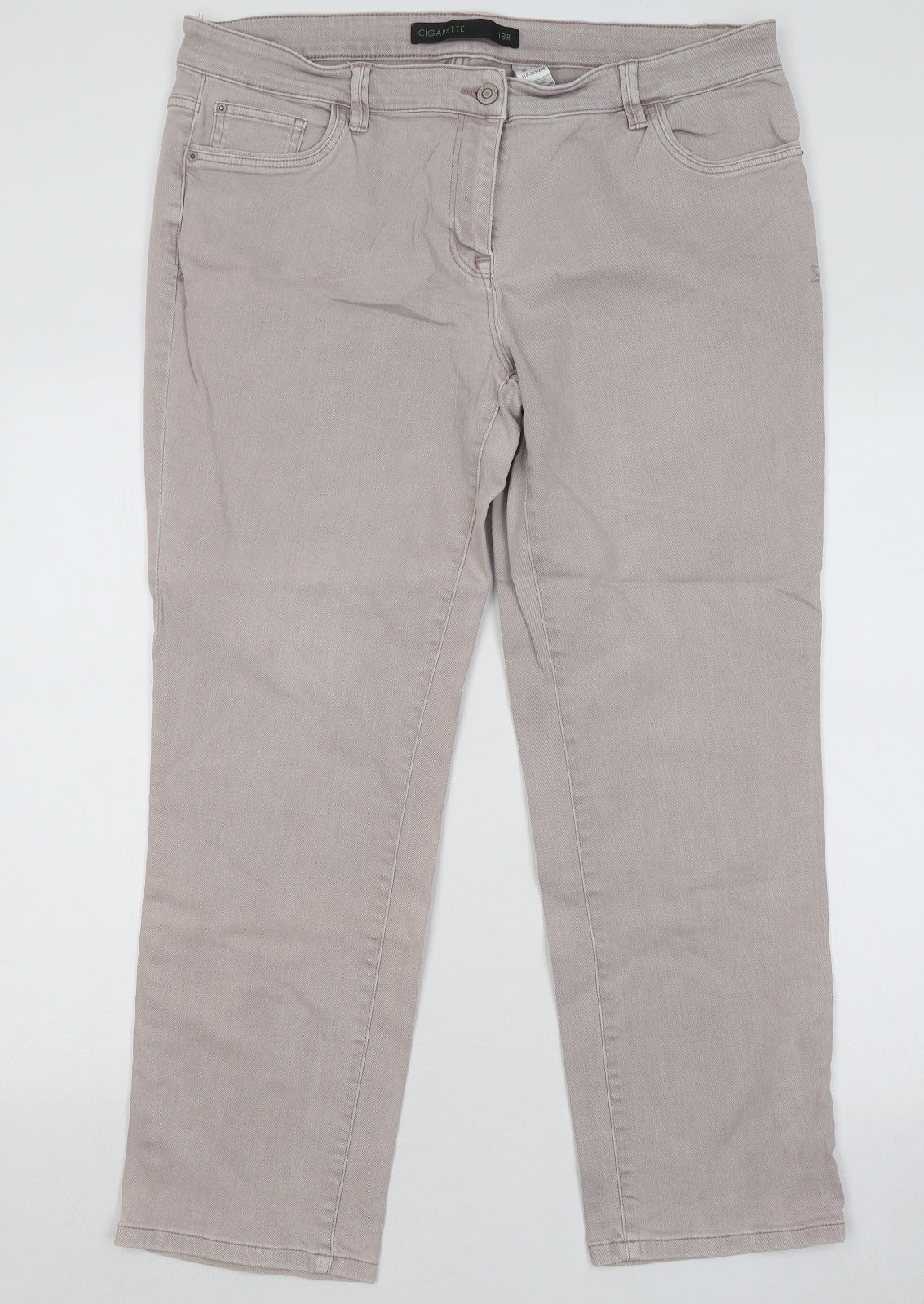 NEXT Womens Purple Cotton Straight Jeans Size 18 L28 in Regular Button