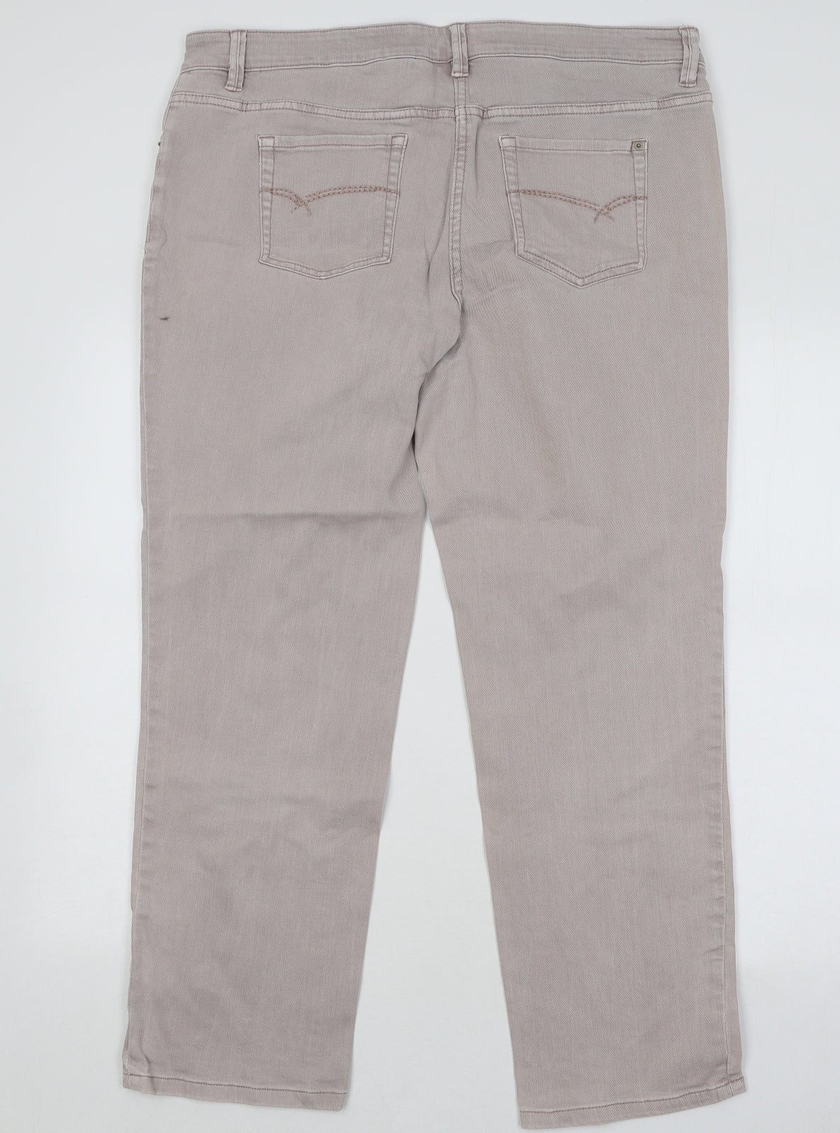 NEXT Womens Purple Cotton Straight Jeans Size 18 L28 in Regular Button