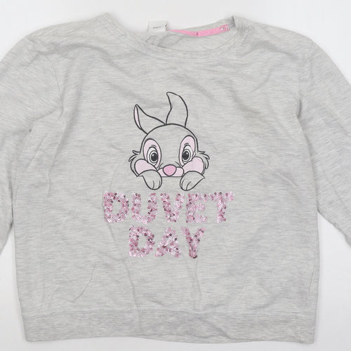 Primark Womens Grey Cotton Pullover Sweatshirt Size 12 Pullover - Duvet Day Disney