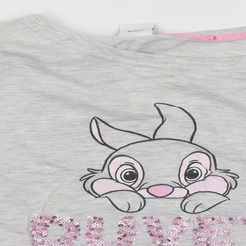Primark Womens Grey Cotton Pullover Sweatshirt Size 12 Pullover - Duvet Day Disney