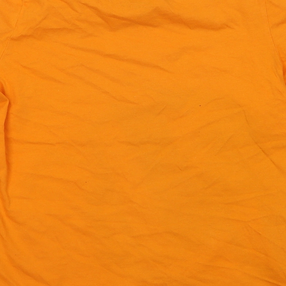 F&F Boys Orange Cotton Basic T-Shirt Size 7-8 Years Round Neck Pullover - Nerf