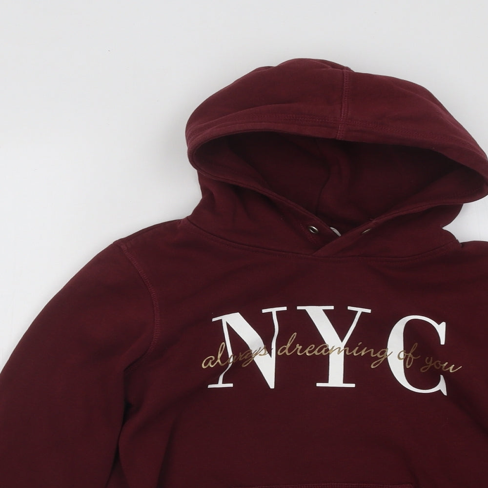 H&M Girls Red Cotton Pullover Hoodie Size 11-12 Years Pullover - New York City