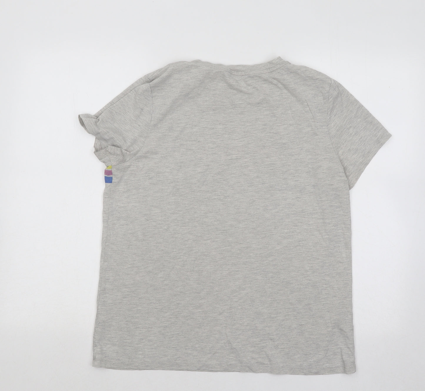 F&F Womens Grey Polyester Basic T-Shirt Size 12 Round Neck - More Love