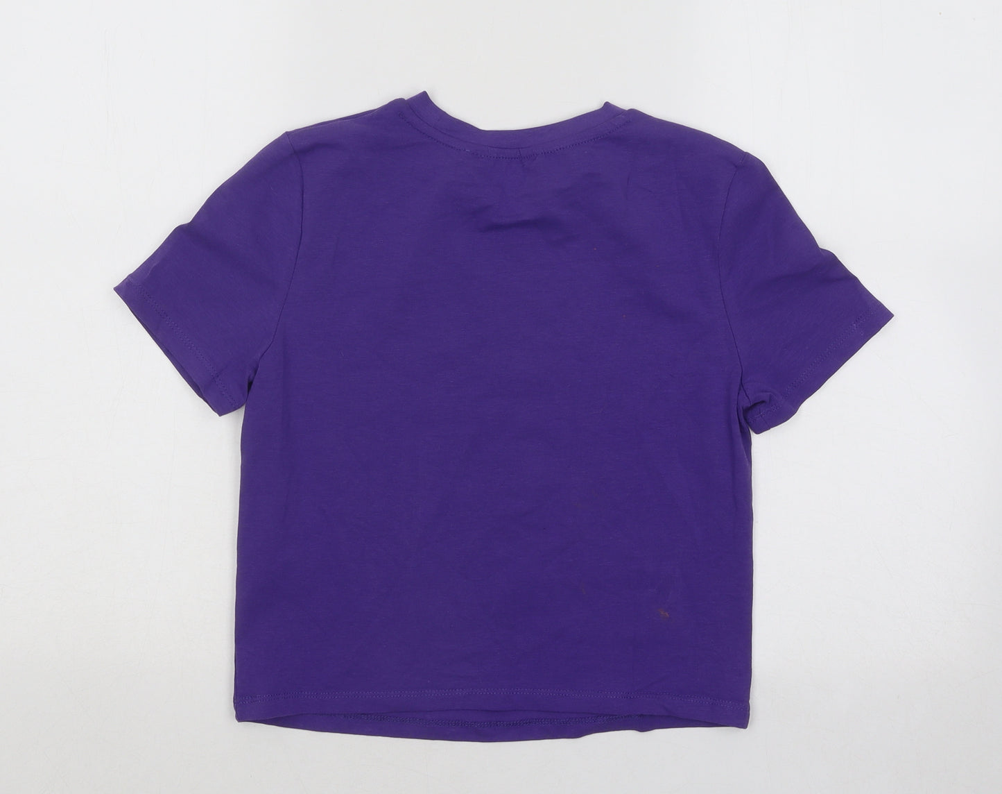 Primark Womens Purple Cotton Basic T-Shirt Size 8 Round Neck - Love Is For Everyone