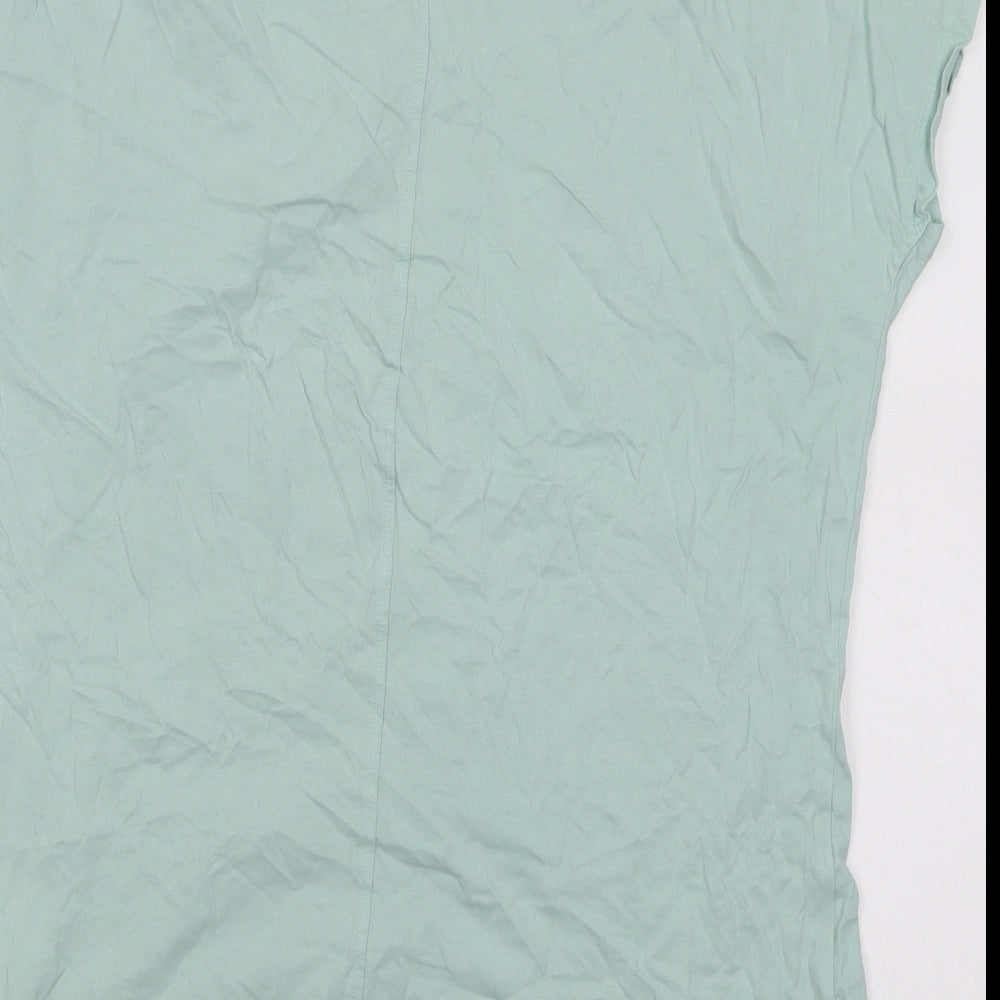 Hot Tuna Womens Green Cotton Basic T-Shirt Size 16 V-Neck