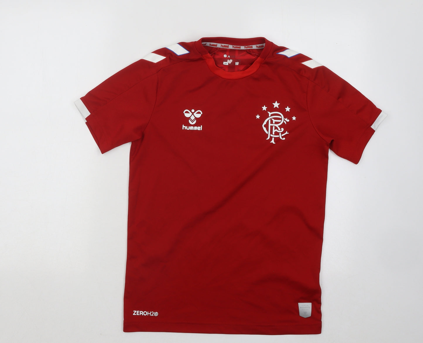Hummel Boys Red Polyester Basic T-Shirt Size XL Round Neck Pullover - Rangers