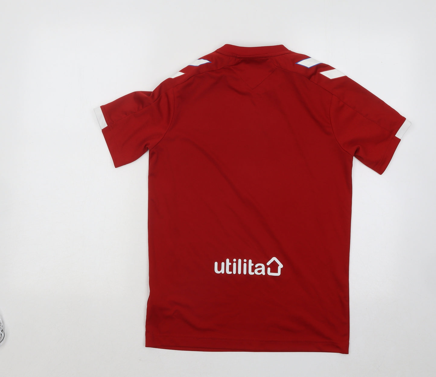 Hummel Boys Red Polyester Basic T-Shirt Size XL Round Neck Pullover - Rangers