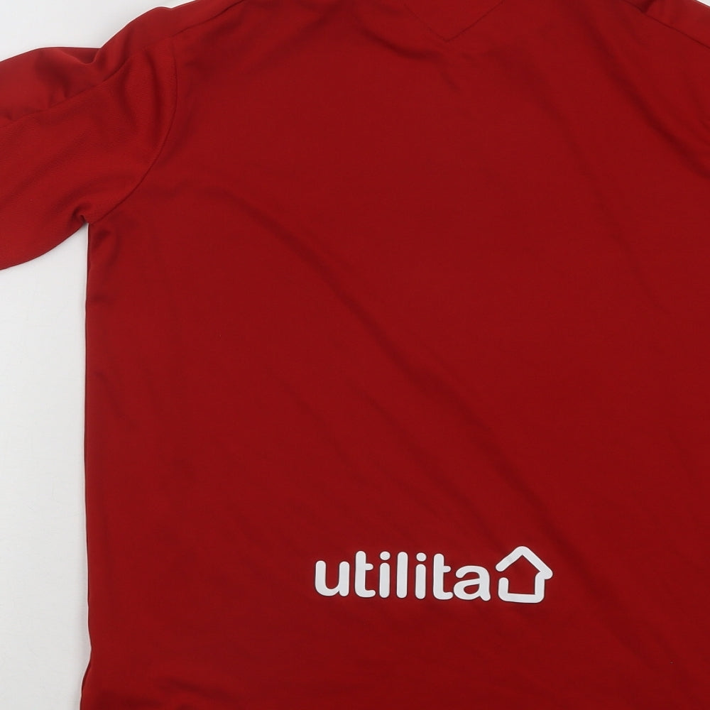 Hummel Boys Red Polyester Basic T-Shirt Size XL Round Neck Pullover - Rangers