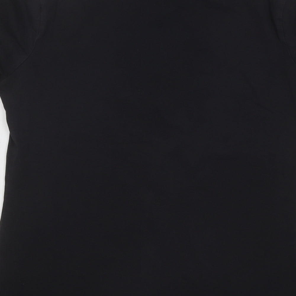 Calvin Klein Womens Black Cotton Basic T-Shirt Size S Round Neck