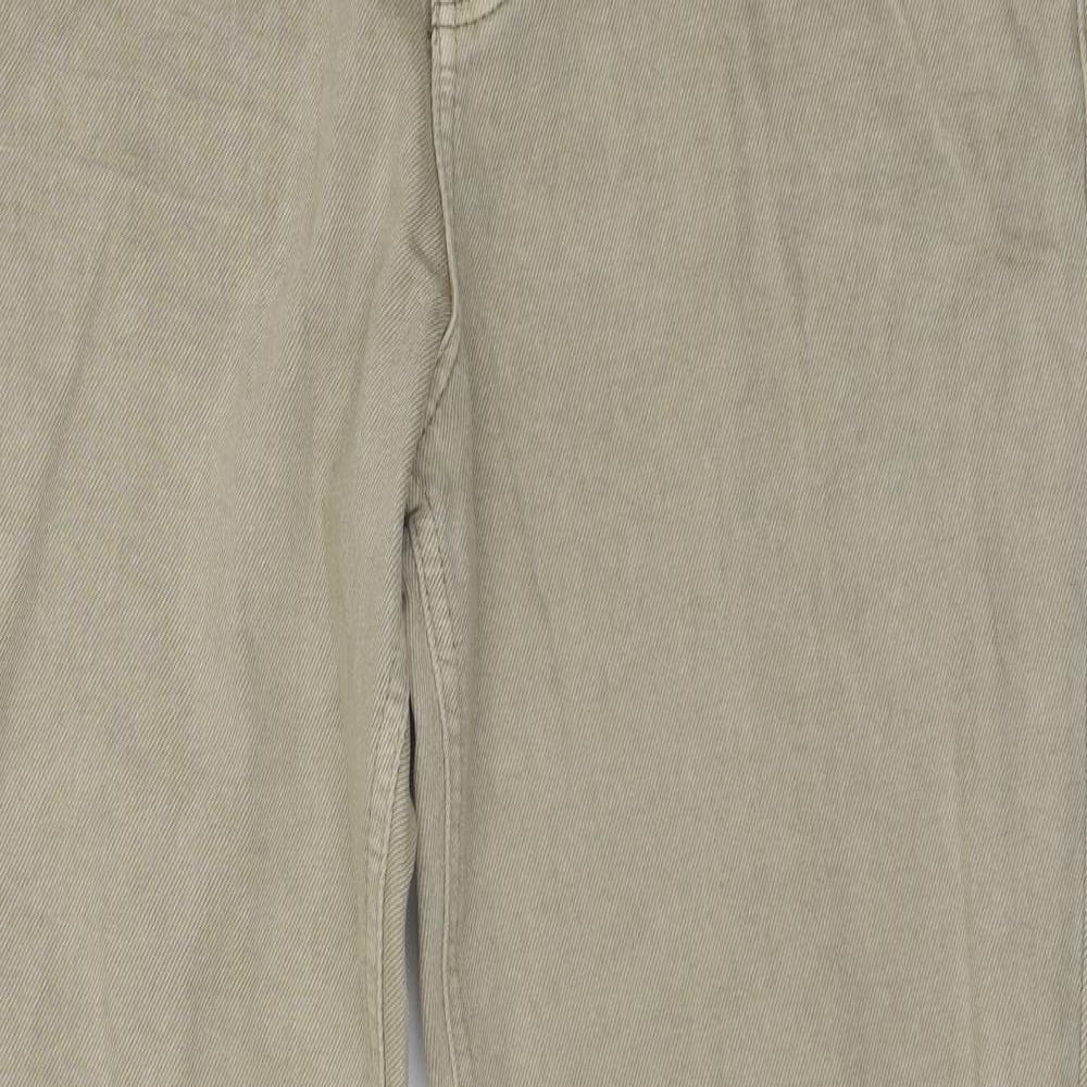 Denim & Co. Mens Beige Cotton Straight Jeans Size 34 in L34 in Regular Button