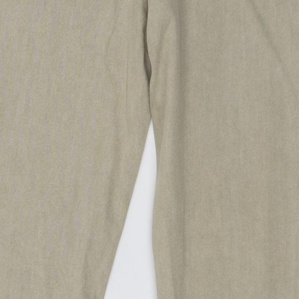 Denim & Co. Mens Beige Cotton Straight Jeans Size 34 in L34 in Regular Button