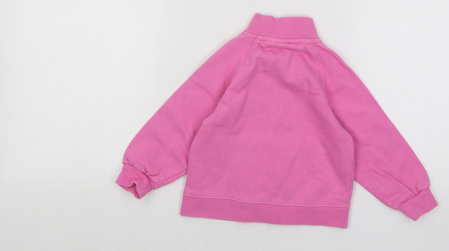 Isle of Man Girls Pink Jacket Size 12 Months Zip - Bike Chic/TT Races