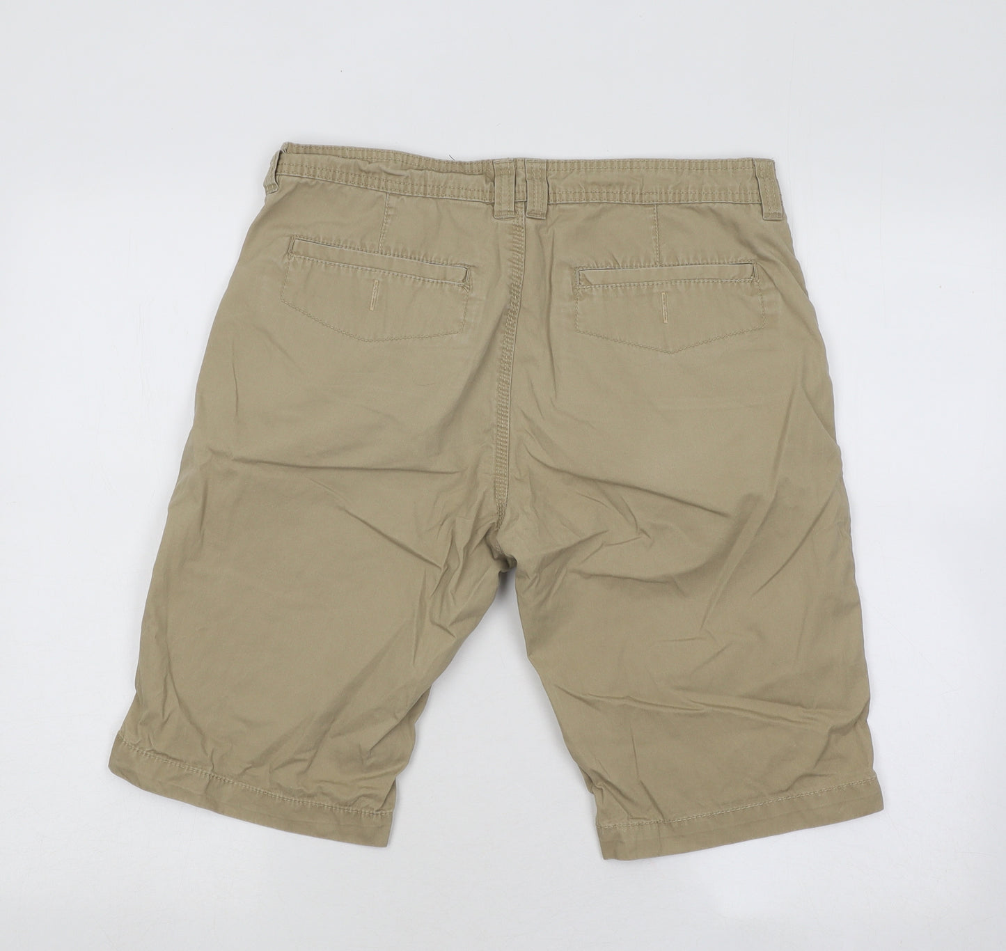 Peacocks Mens Beige Cotton Chino Shorts Size 30 in Regular Button
