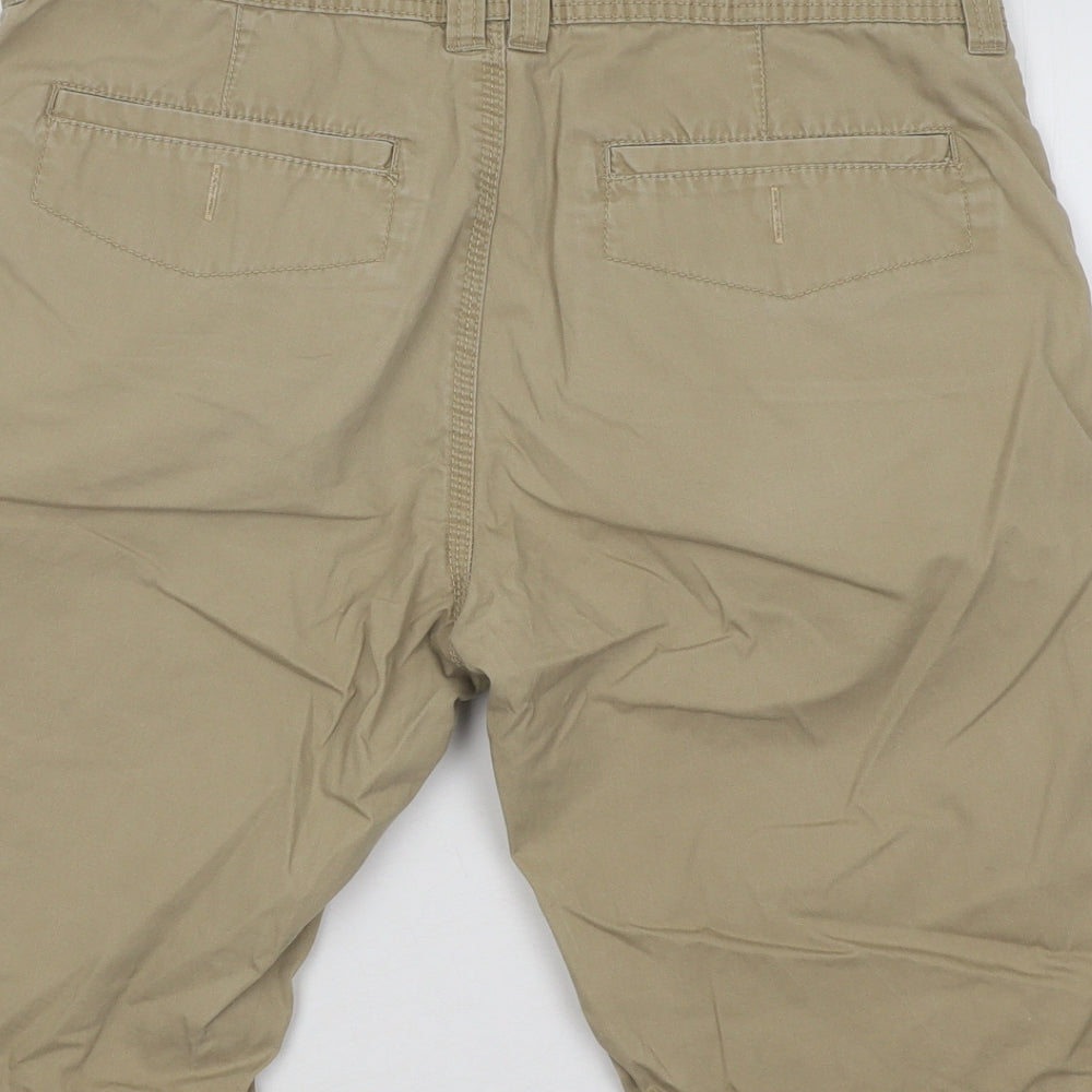 Peacocks Mens Beige Cotton Chino Shorts Size 30 in Regular Button