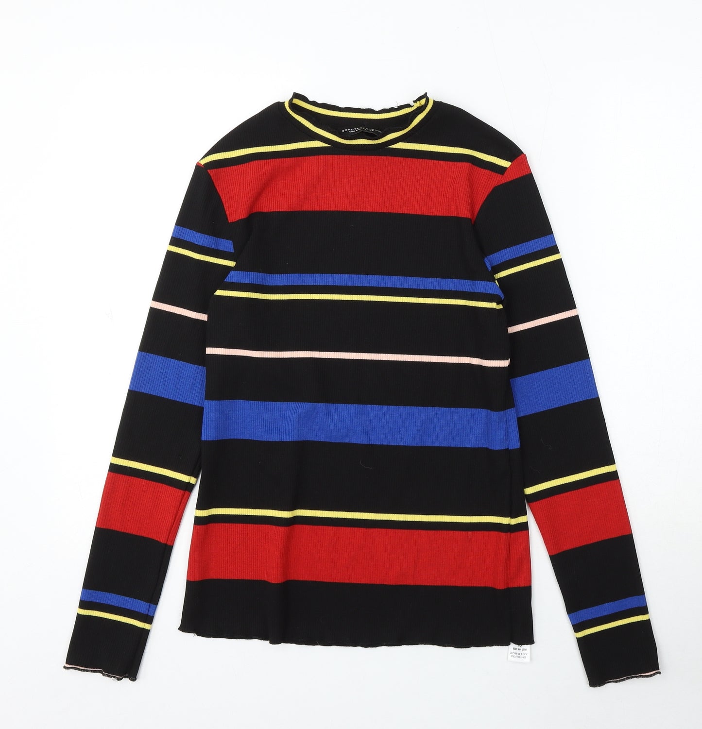 Dorothy Perkins Womens Multicoloured Round Neck Striped Acrylic Pullover Jumper Size 12