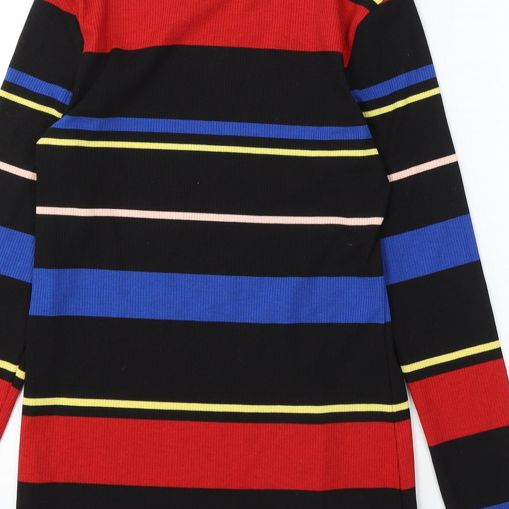Dorothy Perkins Womens Multicoloured Round Neck Striped Acrylic Pullover Jumper Size 12