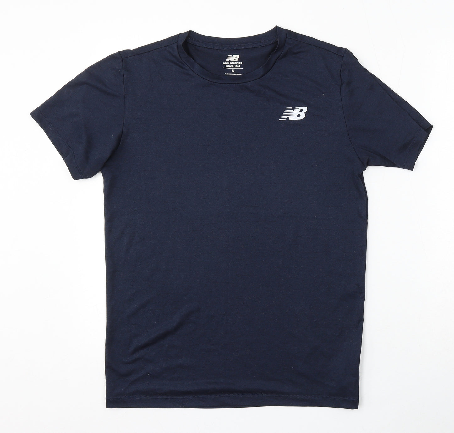 New Balance Mens Blue Polyester T-Shirt Size S Round Neck - Gym & Training