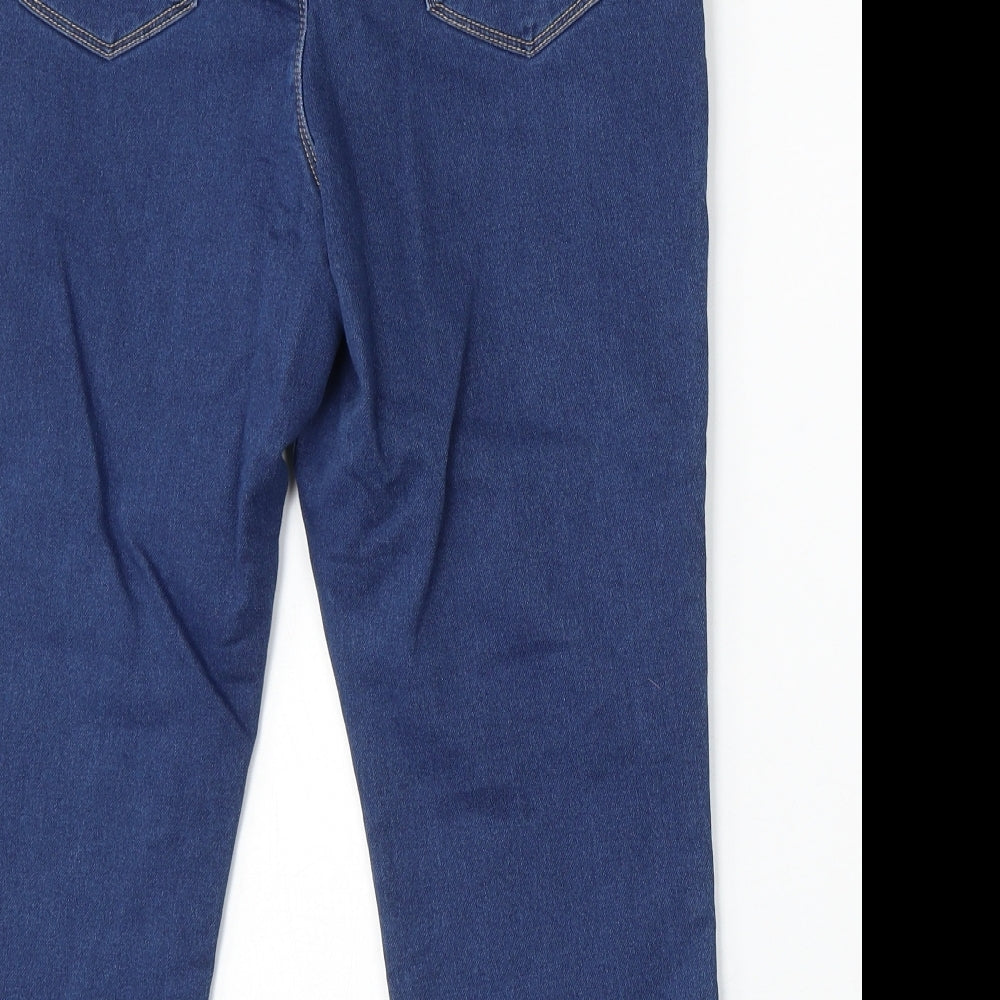 Dunnes Stores Womens Blue Cotton Cropped Jeans Size 16 L22 in Regular Button
